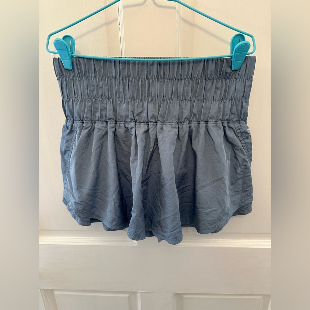 FP Movement by Free People Blue Smocked Waist Athletic Shorts